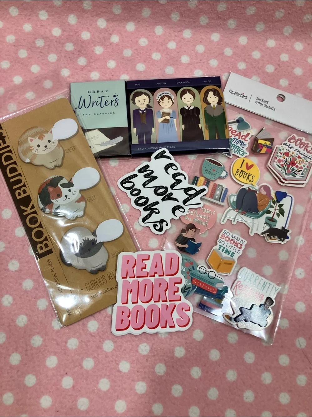 Recollections ‘Read More Books' Stickers - great writers bookmarks.
